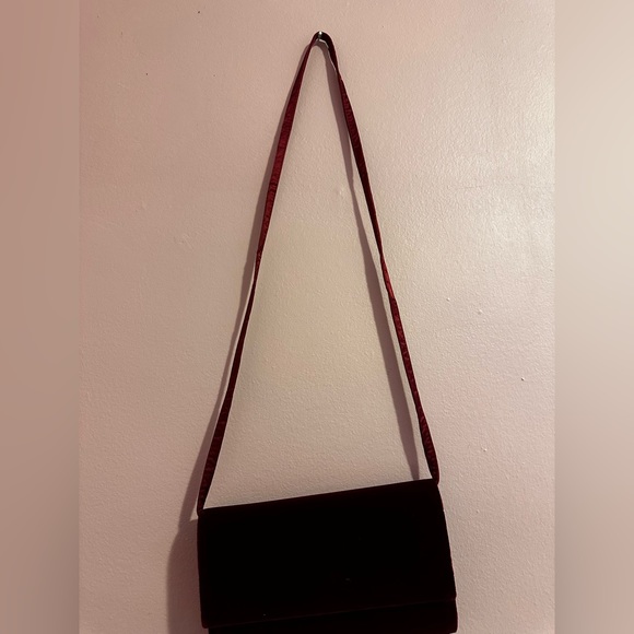 Ruby / maroon velour evening clutch. Never used. - Picture 2 of 3